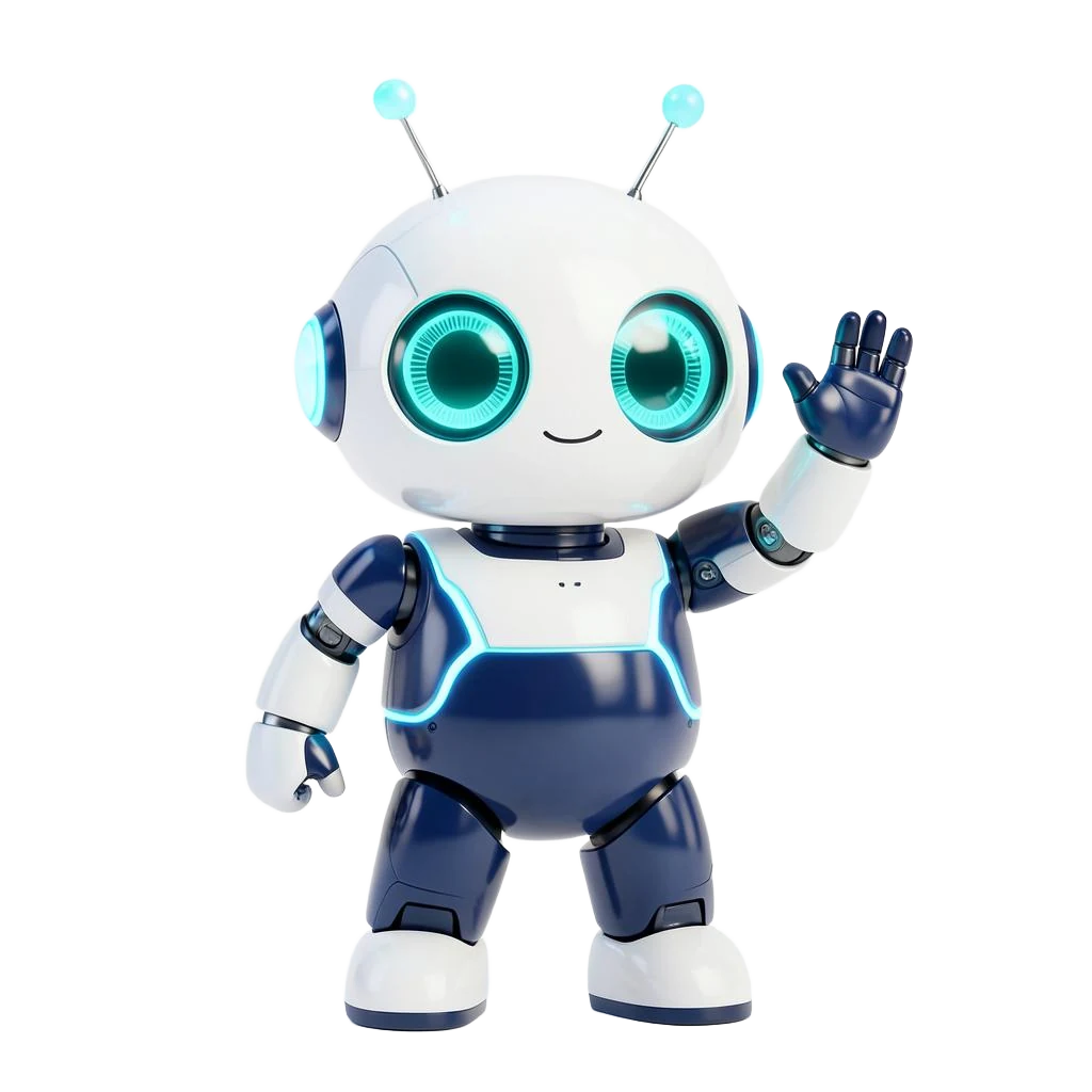 Friendly Smmart Solutions AI robot waving hello